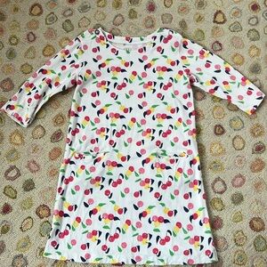 EGG x Maisonette cherry dress. Front pockets. Cotton - line dry.